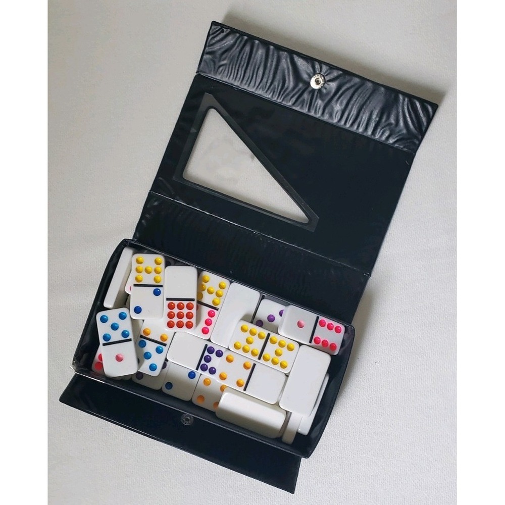 Puremco Chicken Foot Colorful Domino's Set Of 43 Box Flawed